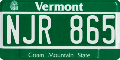 VT license plate NJR865