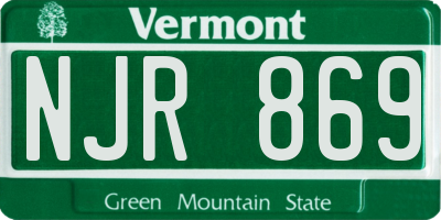 VT license plate NJR869