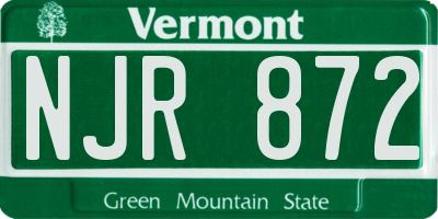 VT license plate NJR872
