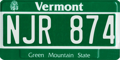 VT license plate NJR874