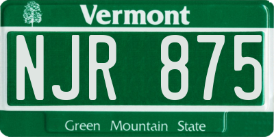 VT license plate NJR875
