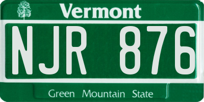 VT license plate NJR876