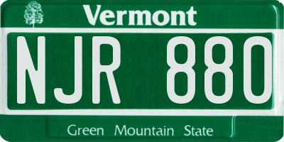VT license plate NJR880
