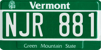 VT license plate NJR881