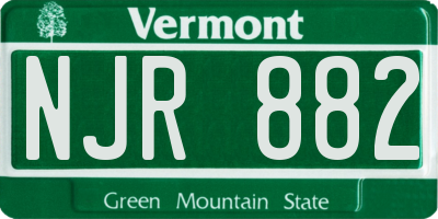 VT license plate NJR882