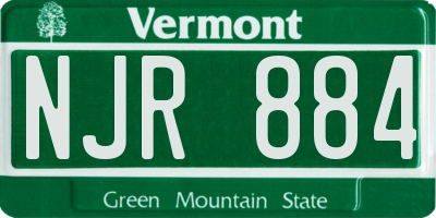 VT license plate NJR884