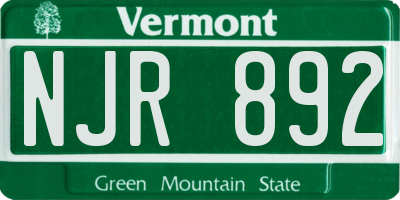 VT license plate NJR892