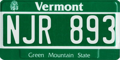 VT license plate NJR893