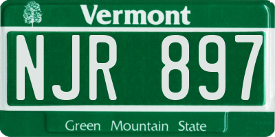 VT license plate NJR897