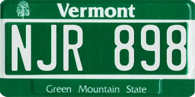 VT license plate NJR898