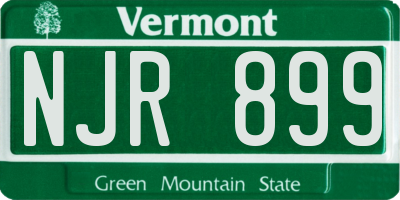 VT license plate NJR899