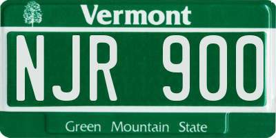 VT license plate NJR900