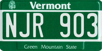 VT license plate NJR903