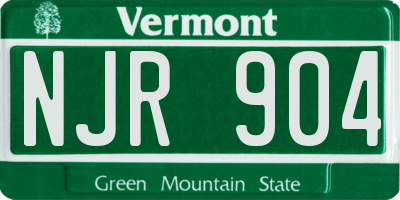 VT license plate NJR904