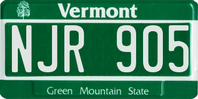 VT license plate NJR905