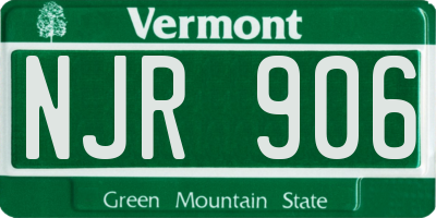 VT license plate NJR906