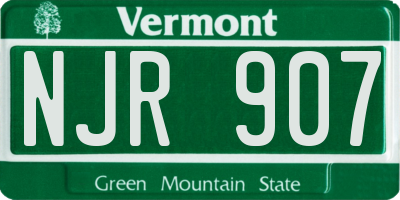VT license plate NJR907
