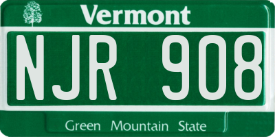 VT license plate NJR908