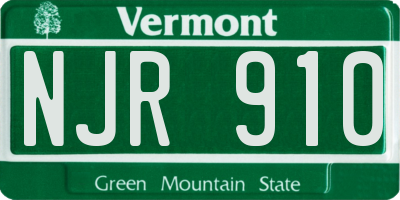 VT license plate NJR910