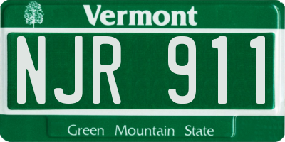 VT license plate NJR911