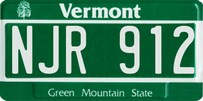 VT license plate NJR912