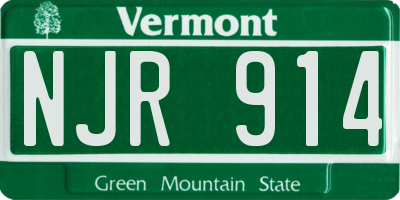 VT license plate NJR914