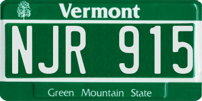 VT license plate NJR915