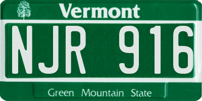 VT license plate NJR916