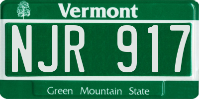VT license plate NJR917