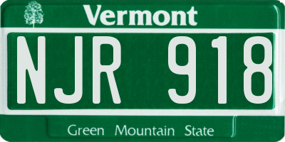 VT license plate NJR918