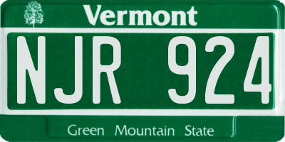 VT license plate NJR924