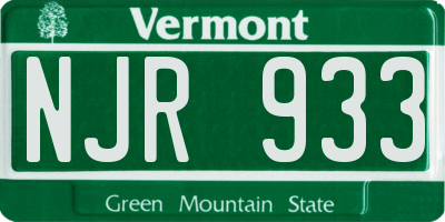 VT license plate NJR933