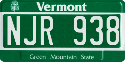 VT license plate NJR938