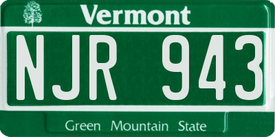 VT license plate NJR943