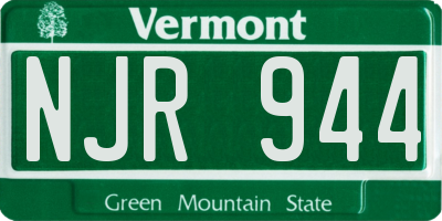 VT license plate NJR944