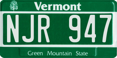 VT license plate NJR947