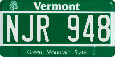 VT license plate NJR948