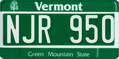 VT license plate NJR950
