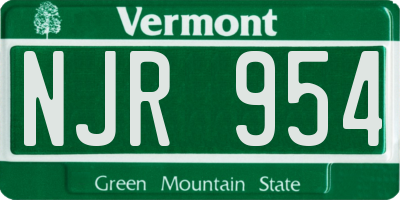 VT license plate NJR954