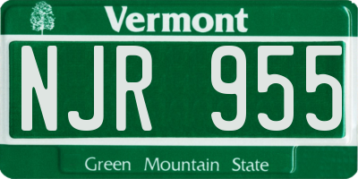 VT license plate NJR955
