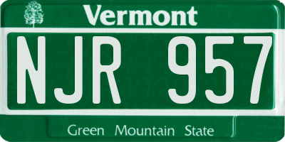 VT license plate NJR957