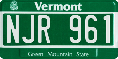 VT license plate NJR961