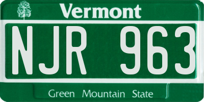 VT license plate NJR963