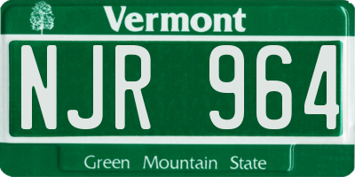 VT license plate NJR964