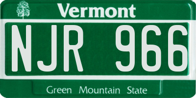 VT license plate NJR966