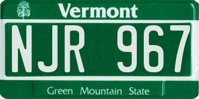 VT license plate NJR967