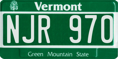 VT license plate NJR970