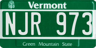 VT license plate NJR973
