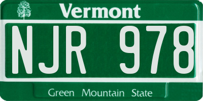 VT license plate NJR978