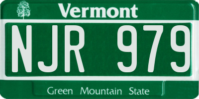 VT license plate NJR979